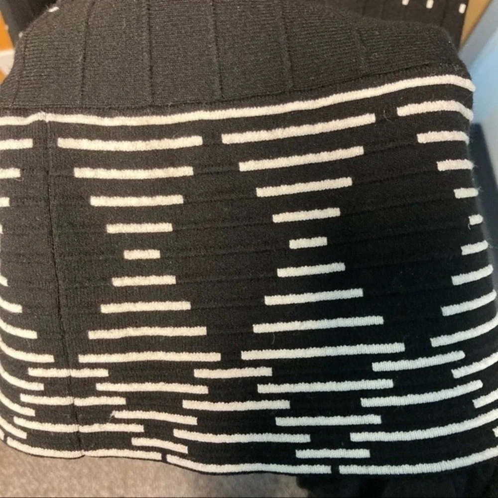 kate spade Black Midi Dress with White Dot & Wave Pattern